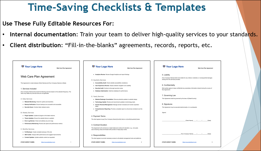 Time-Saving Checklists and Templates