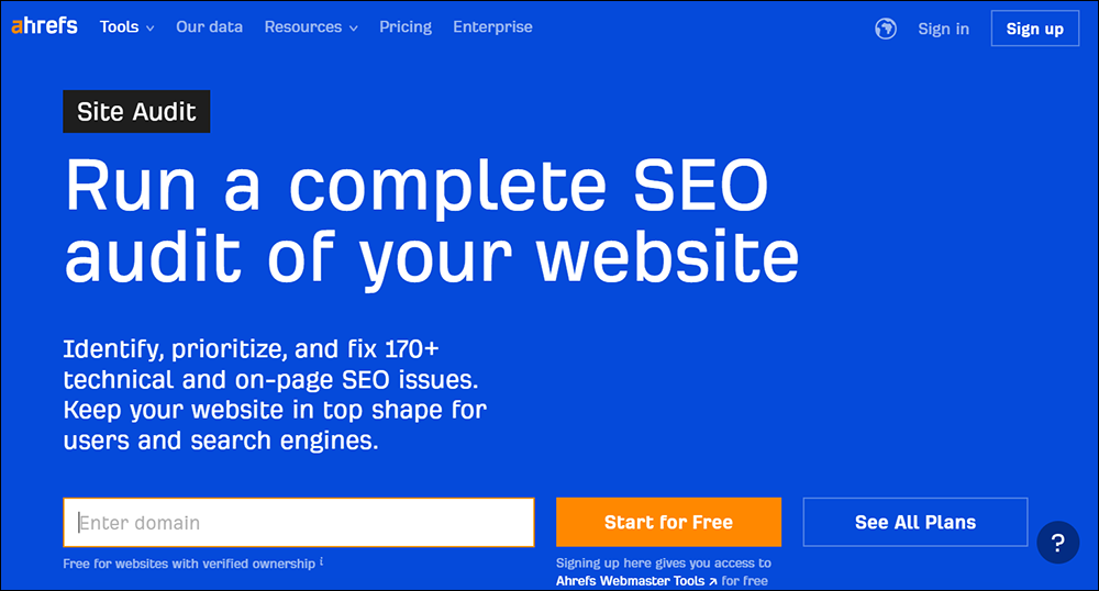 Ahrefs Site Audit Tool