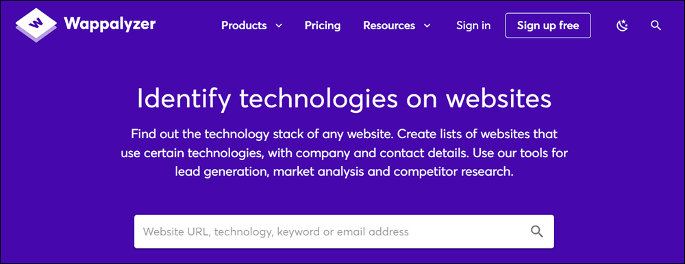 Wappalyzer – Technology Profiling and Lead Generation Tool