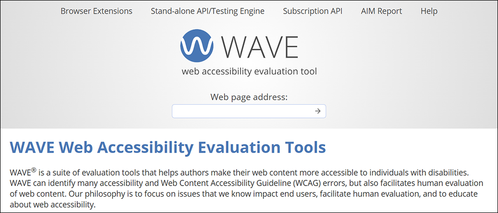 WAVE Web Accessibility Evaluation Tool
