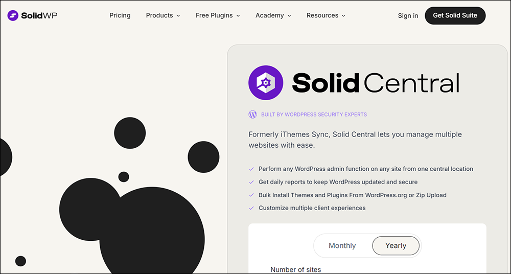 Solid Central from SolidWP - WordPress Site Management Platform